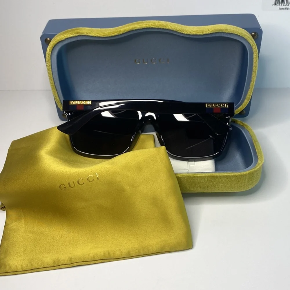 💯 - Authentic- New-GUCCI Grey /Black Browline Men's Sunglasses GG0748S 001 59